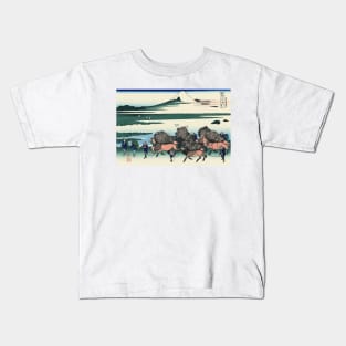 Ōno Shinden in Suruga Province - Katsushika Hokusai Kids T-Shirt